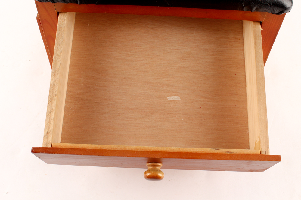 Handmade Pine Footstool with Drawers