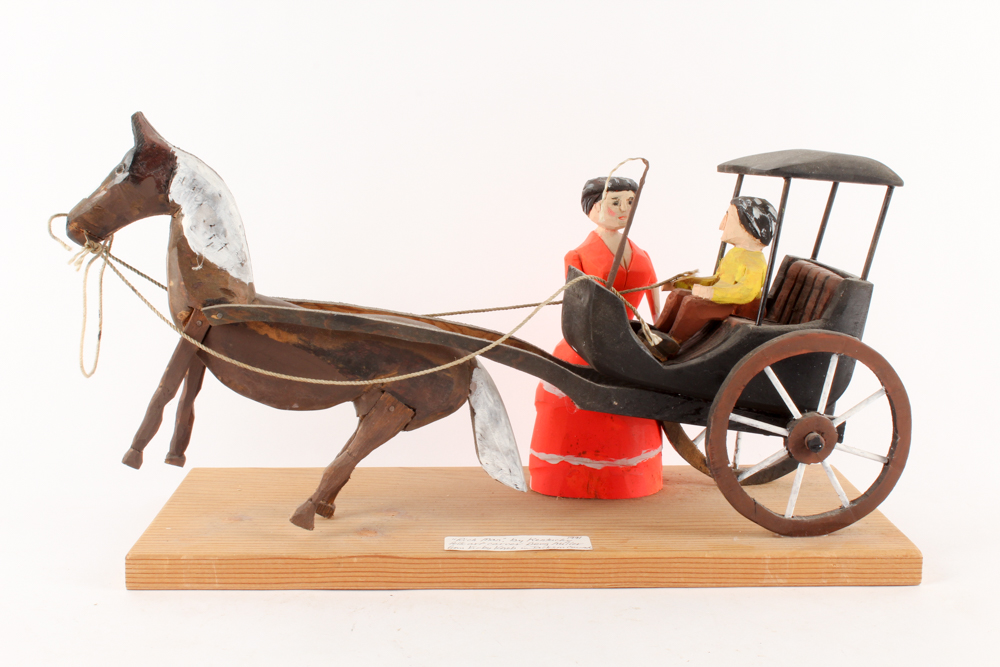 Doug Miller Painted Wood Sculpture "Rich Man"