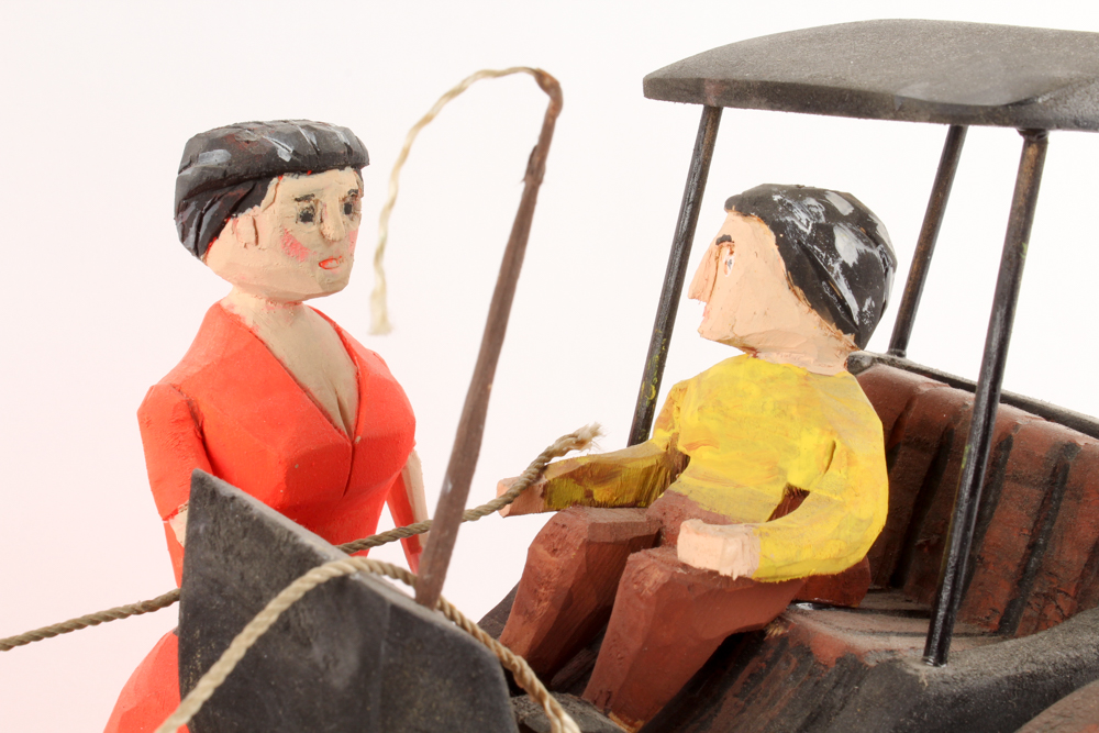 Doug Miller Painted Wood Sculpture "Rich Man"