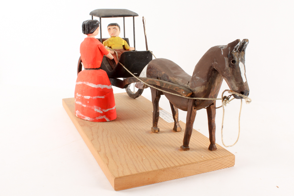 Doug Miller Painted Wood Sculpture "Rich Man"