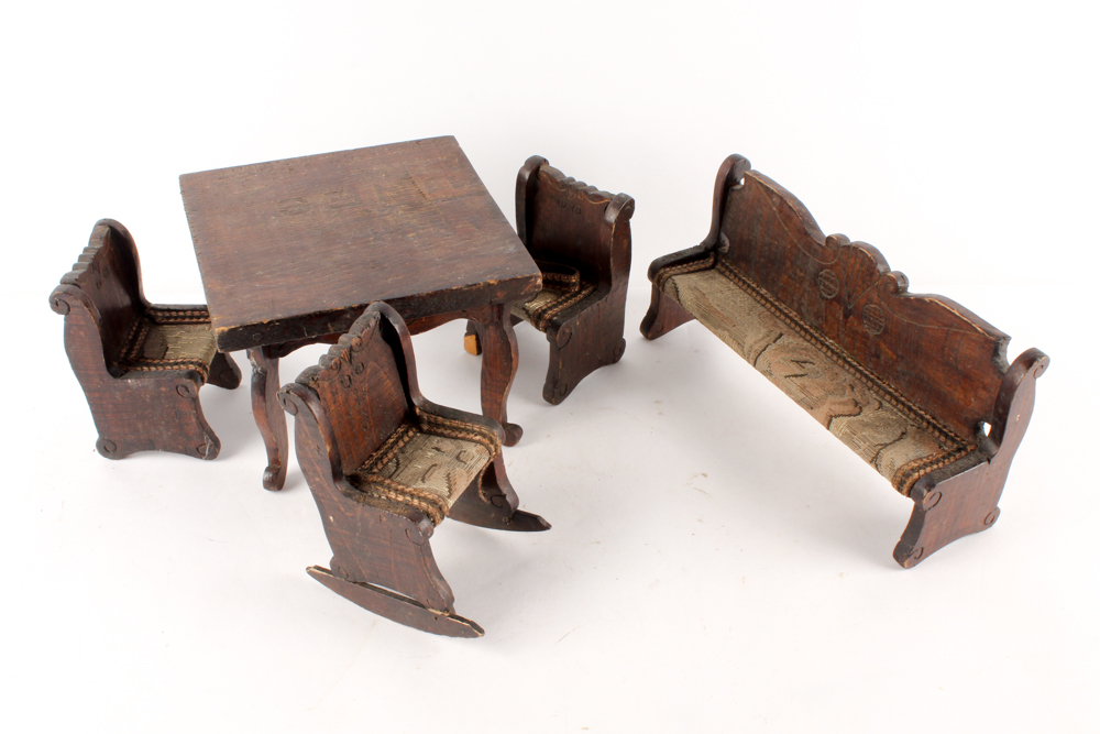 Vintage Handmade Wooden Doll Furniture