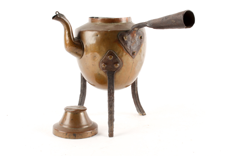 Antique Swedish Dovetail Copper Coffee Pot