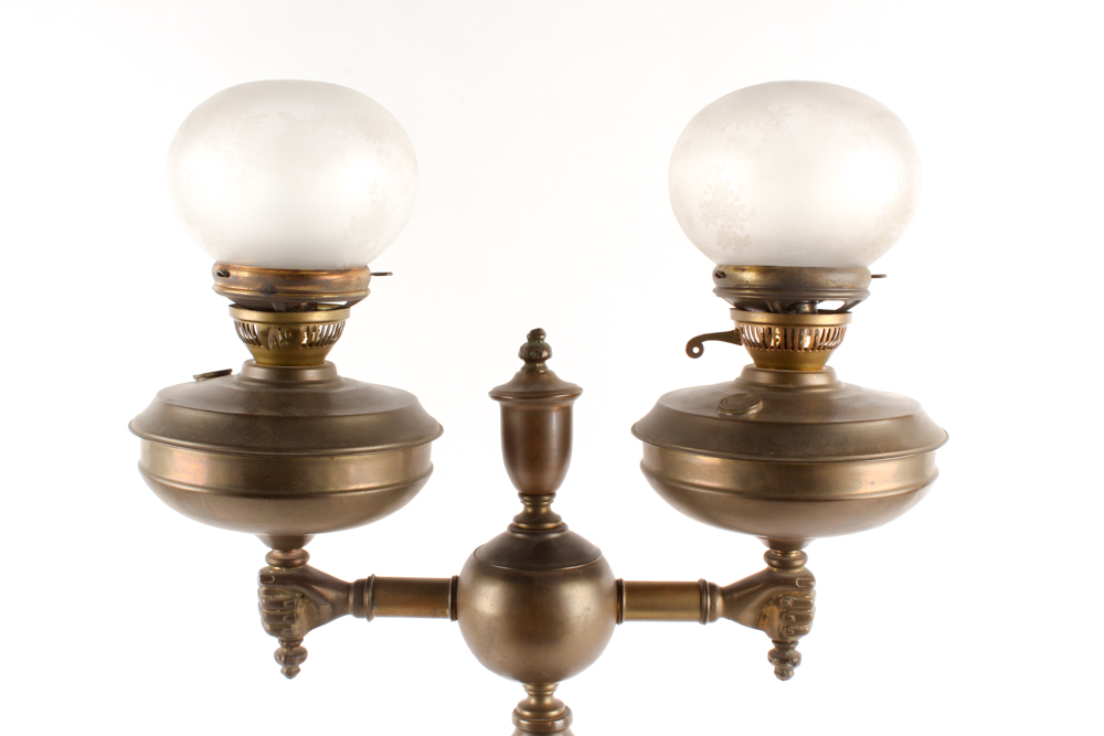 Antique Double Globe Parlor Lamp