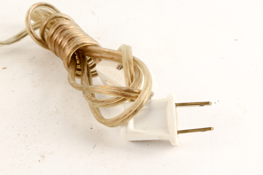 Converted Antique Brass Parlor Lamp with Green Glass Shade