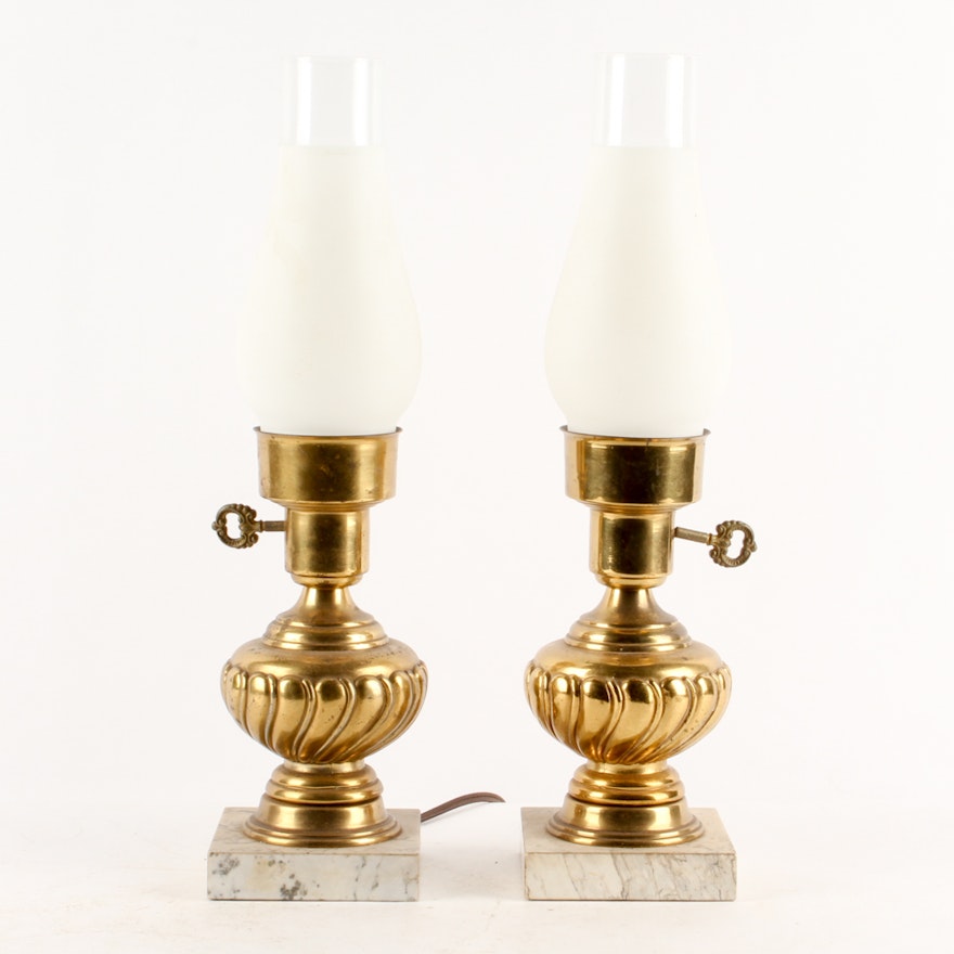 Antique Brass Hurricane Lamps