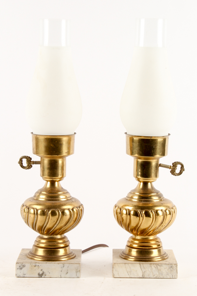 Antique Brass Hurricane Lamps