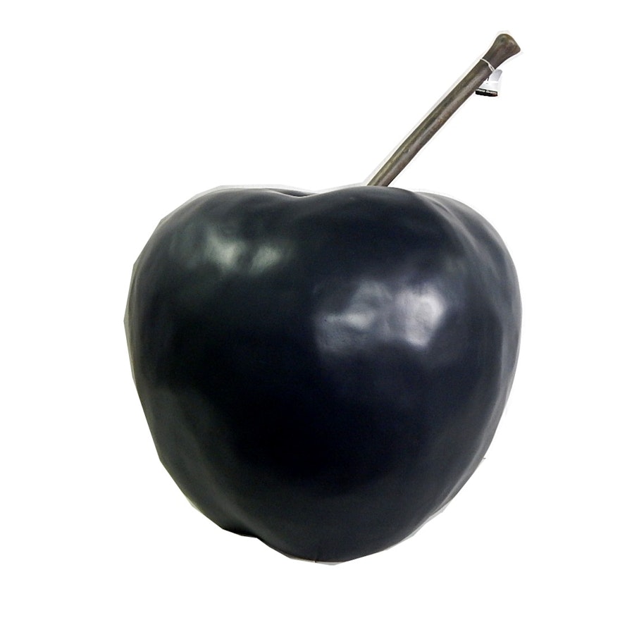 Large Resin Decorative Black Apple