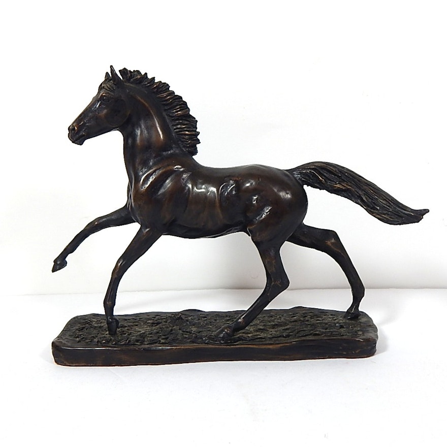 Signed Peggy Me Xander Bronze "Thoroughbred" Sculpture