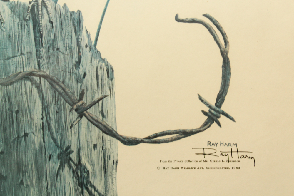 Signed Offset Lithograph After Ray Harm "Eastern Bob-White"