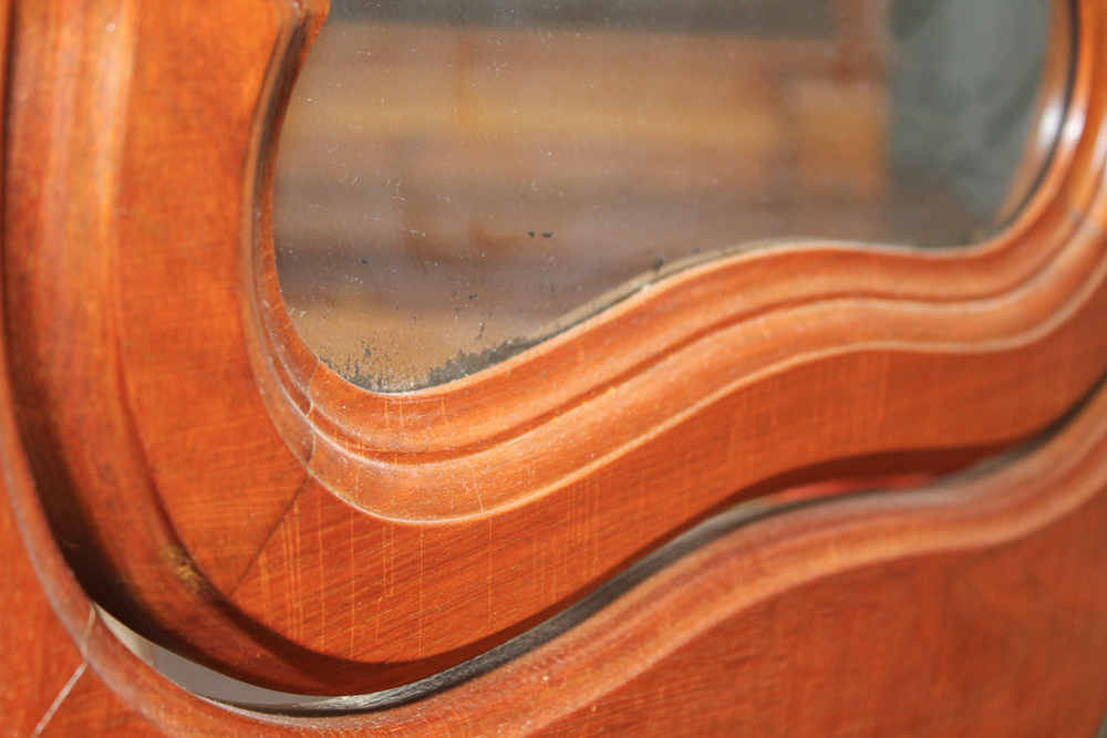Antique Victorian Walnut Dresser with Swivel Mirror
