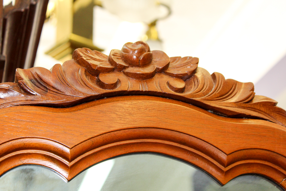 Antique Victorian Walnut Dresser with Swivel Mirror