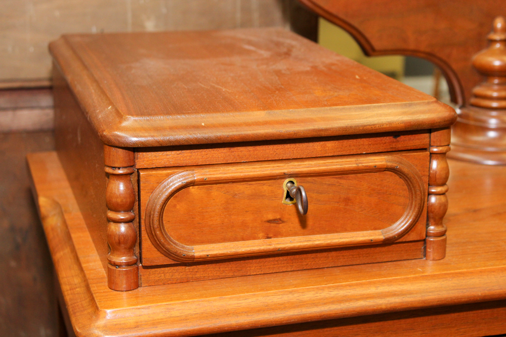 Antique Victorian Walnut Dresser with Swivel Mirror