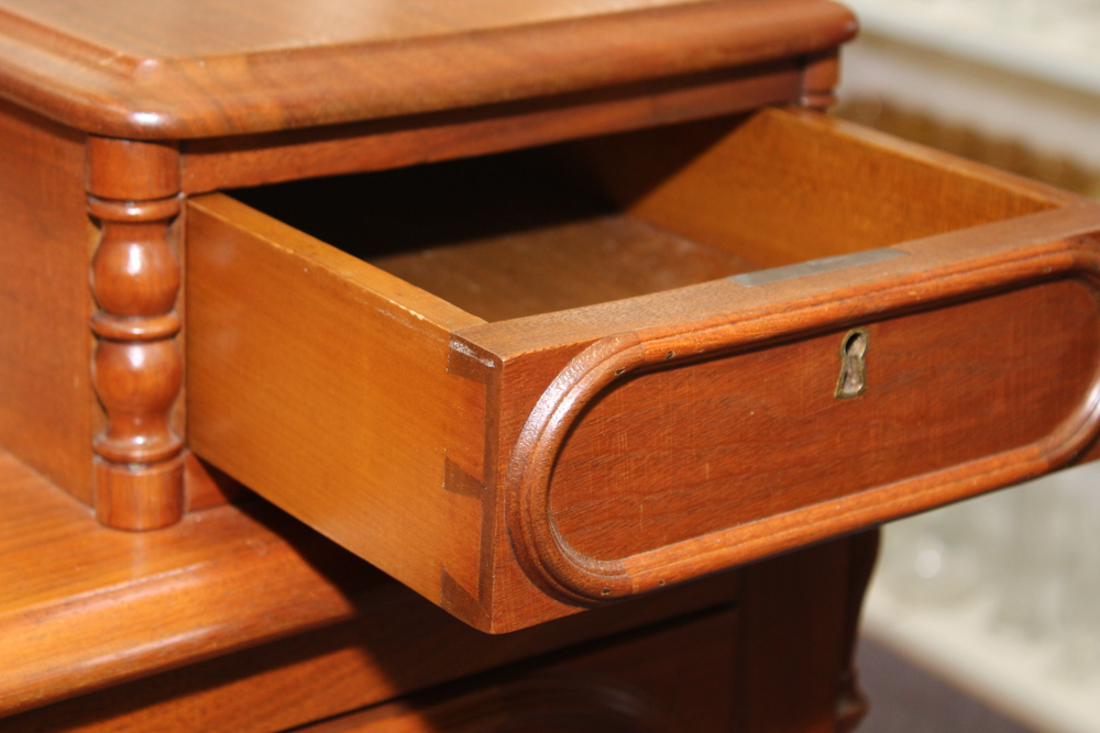 Antique Victorian Walnut Dresser with Swivel Mirror