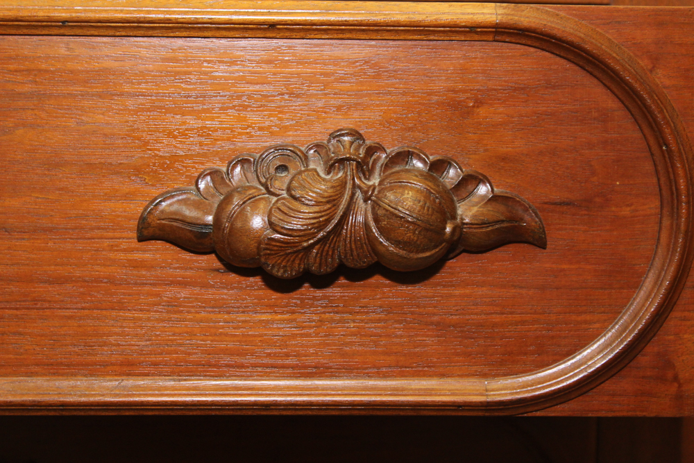 Antique Victorian Walnut Dresser with Swivel Mirror