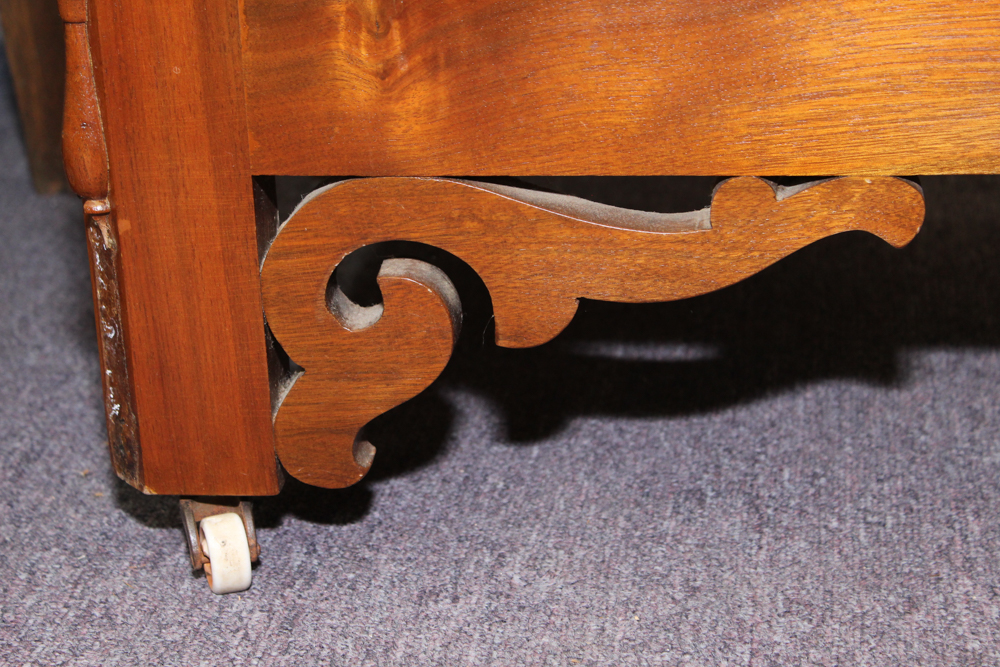 Antique Victorian Walnut Dresser with Swivel Mirror