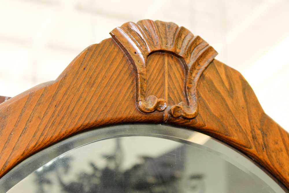 Antique Victorian Oak Dresser with Mirror