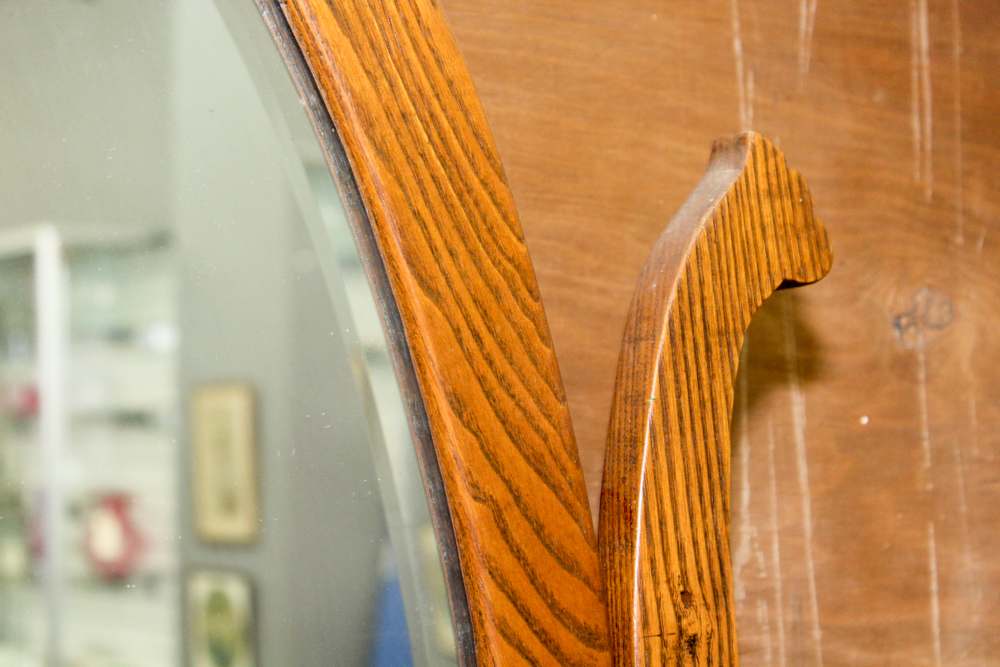 Antique Victorian Oak Dresser with Mirror