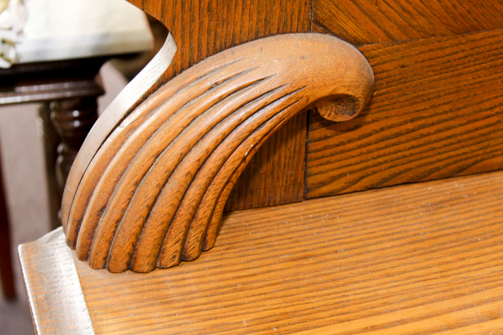 Antique Victorian Oak Dresser with Mirror