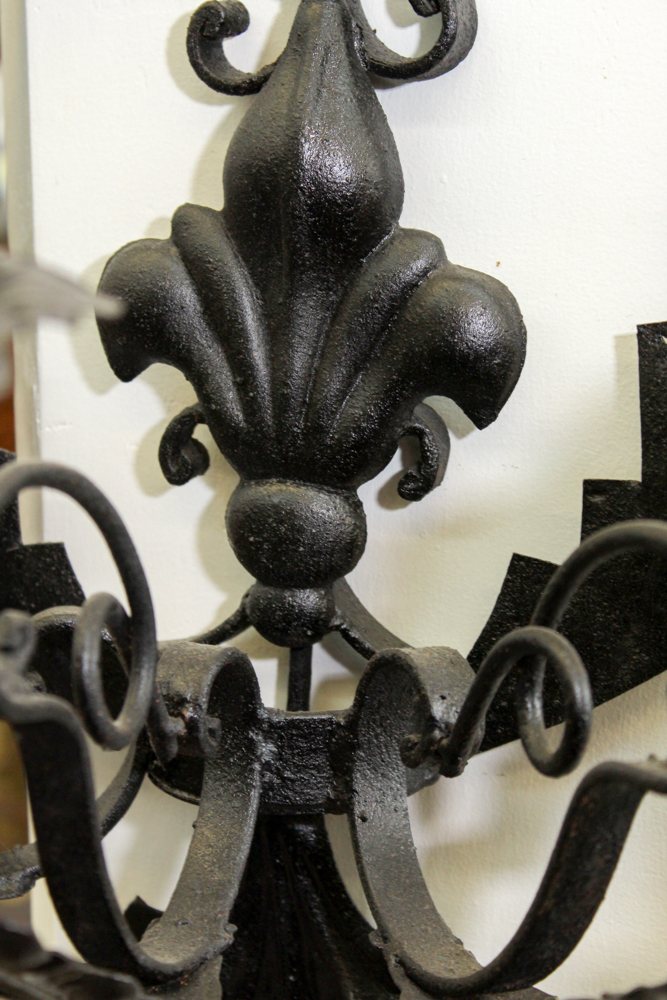 Antique Rococo Style Wrought Iron Wall Sconces