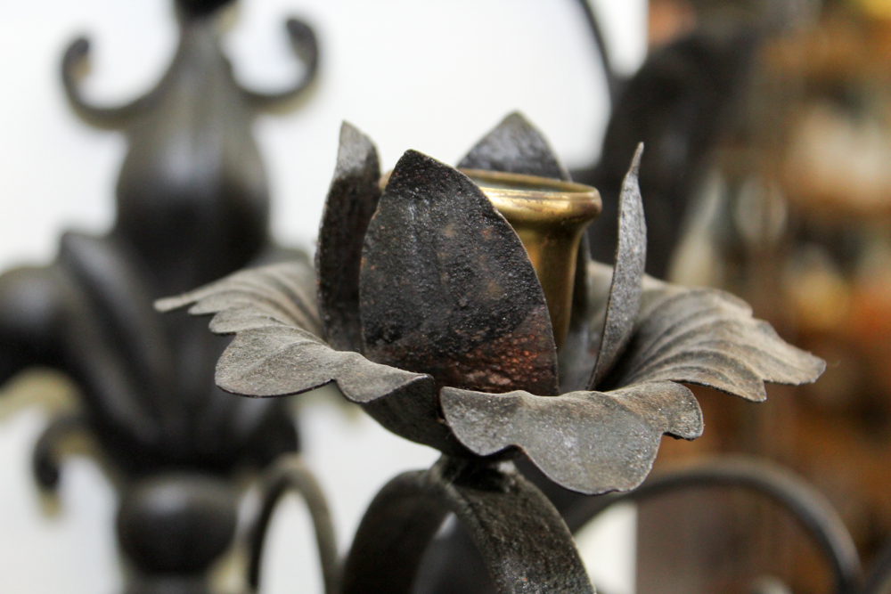 Antique Rococo Style Wrought Iron Wall Sconces