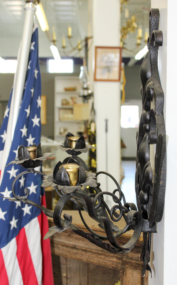 Antique Rococo Style Wrought Iron Wall Sconces