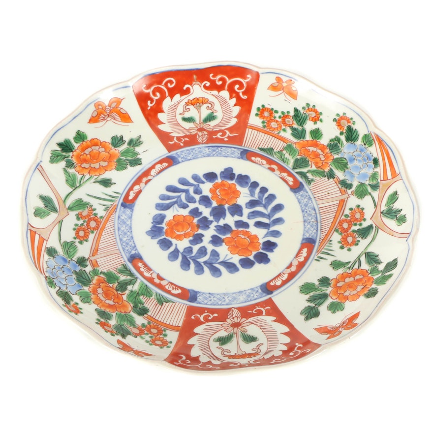 Japanese Porcelain Imari Plate with Chrysanthemum Motif