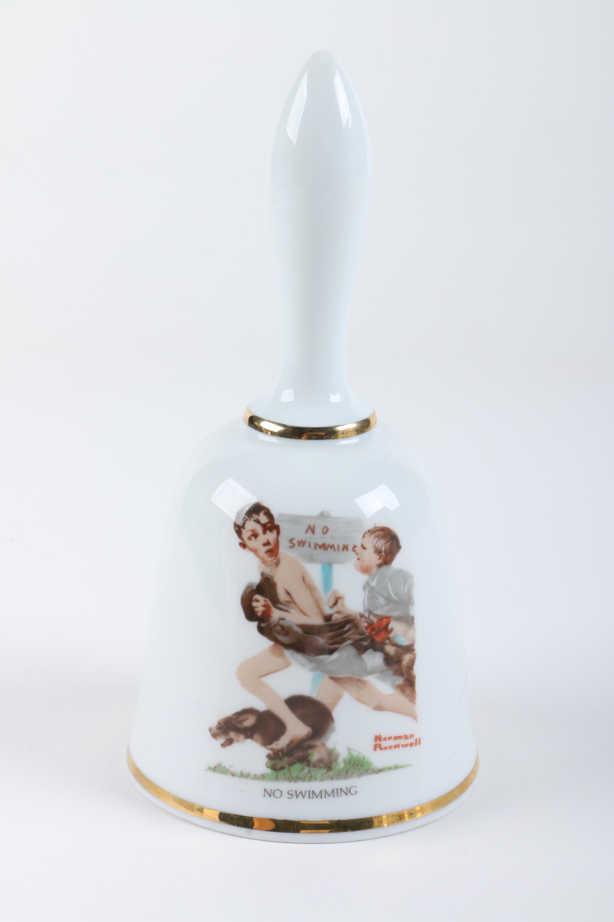 Danbury Mint Limited Edition Porcelain Normal Rockwell Bells