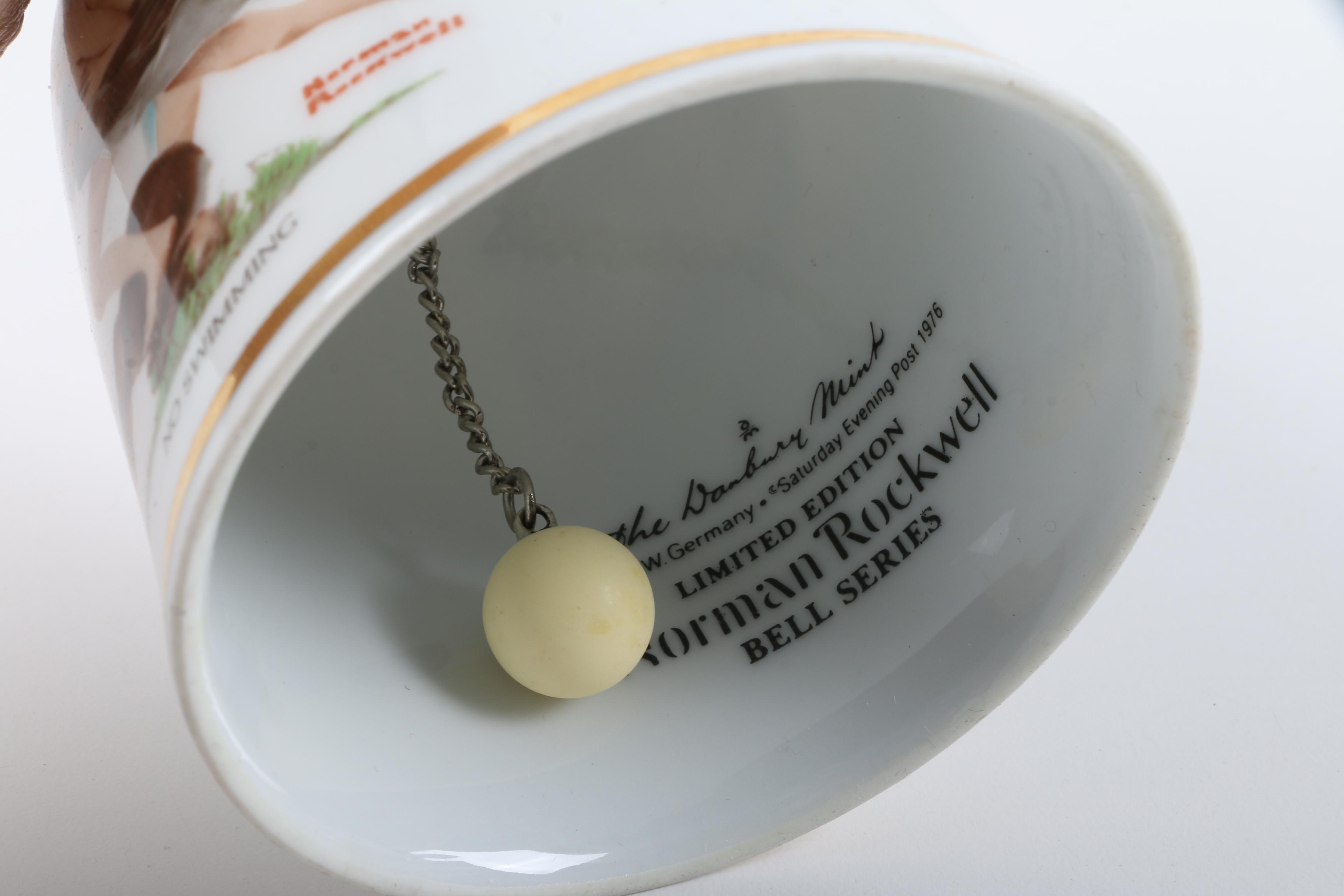 Danbury Mint Limited Edition Porcelain Normal Rockwell Bells