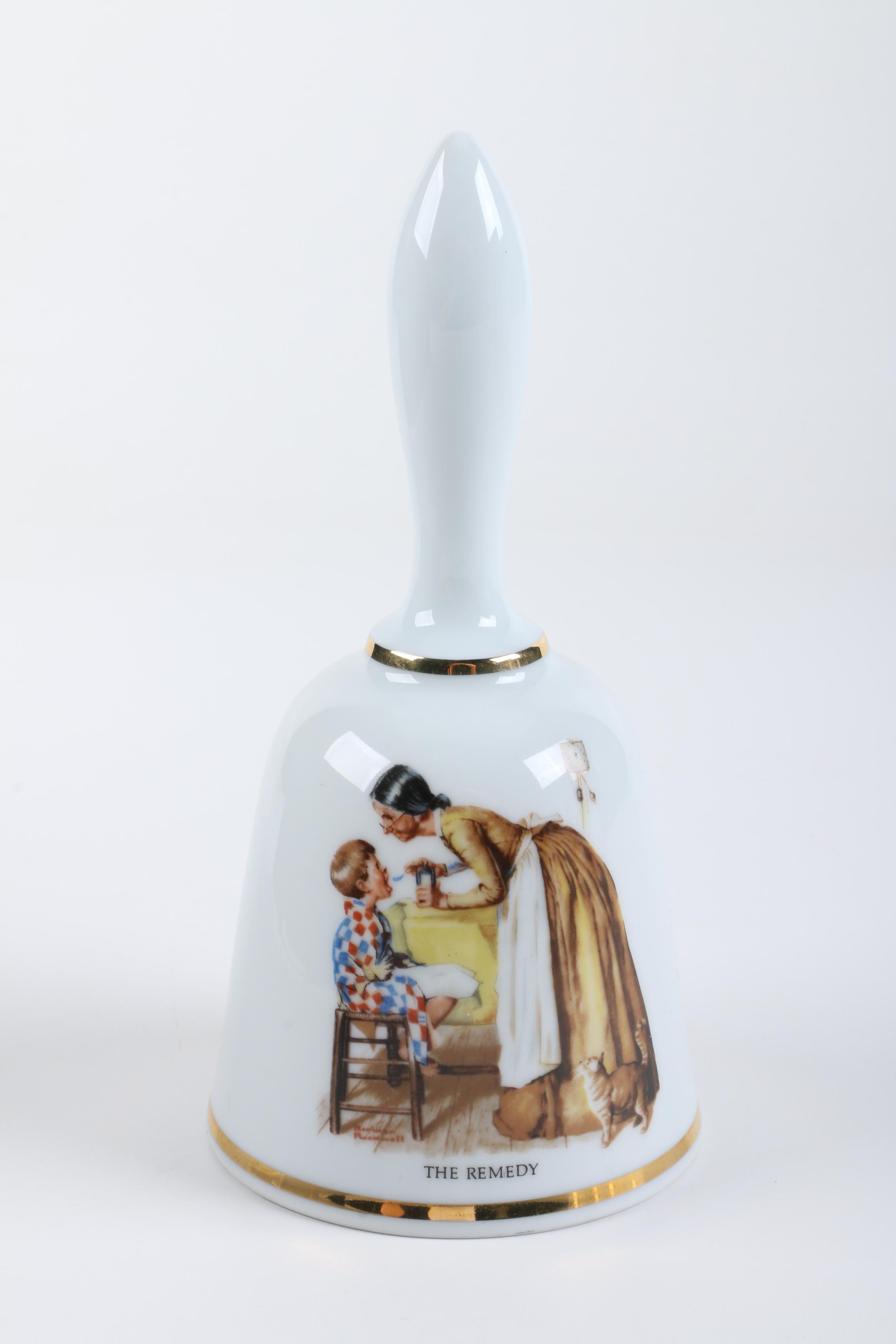 Danbury Mint Limited Edition Porcelain Normal Rockwell Bells