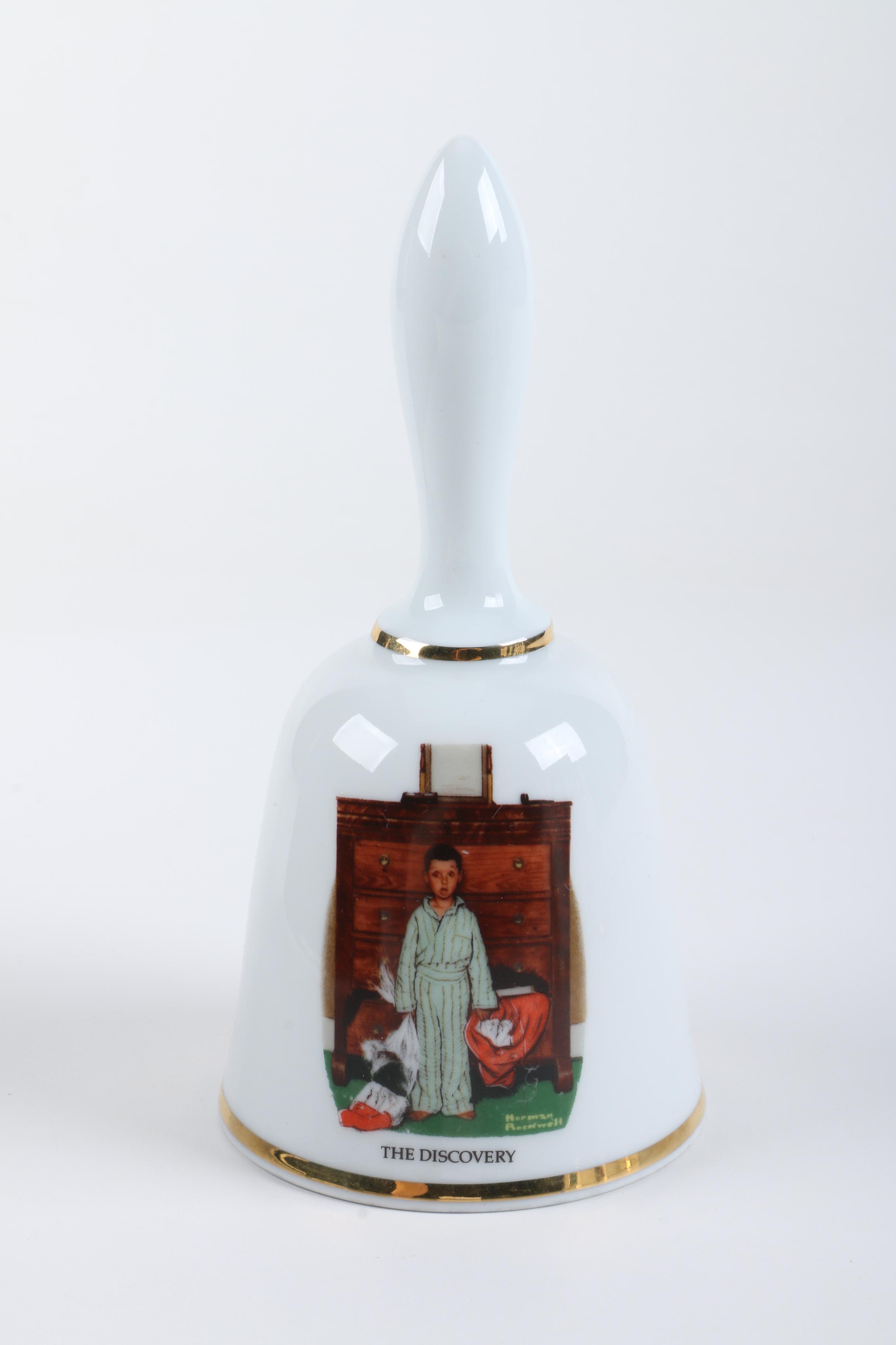 Danbury Mint Limited Edition Porcelain Normal Rockwell Bells