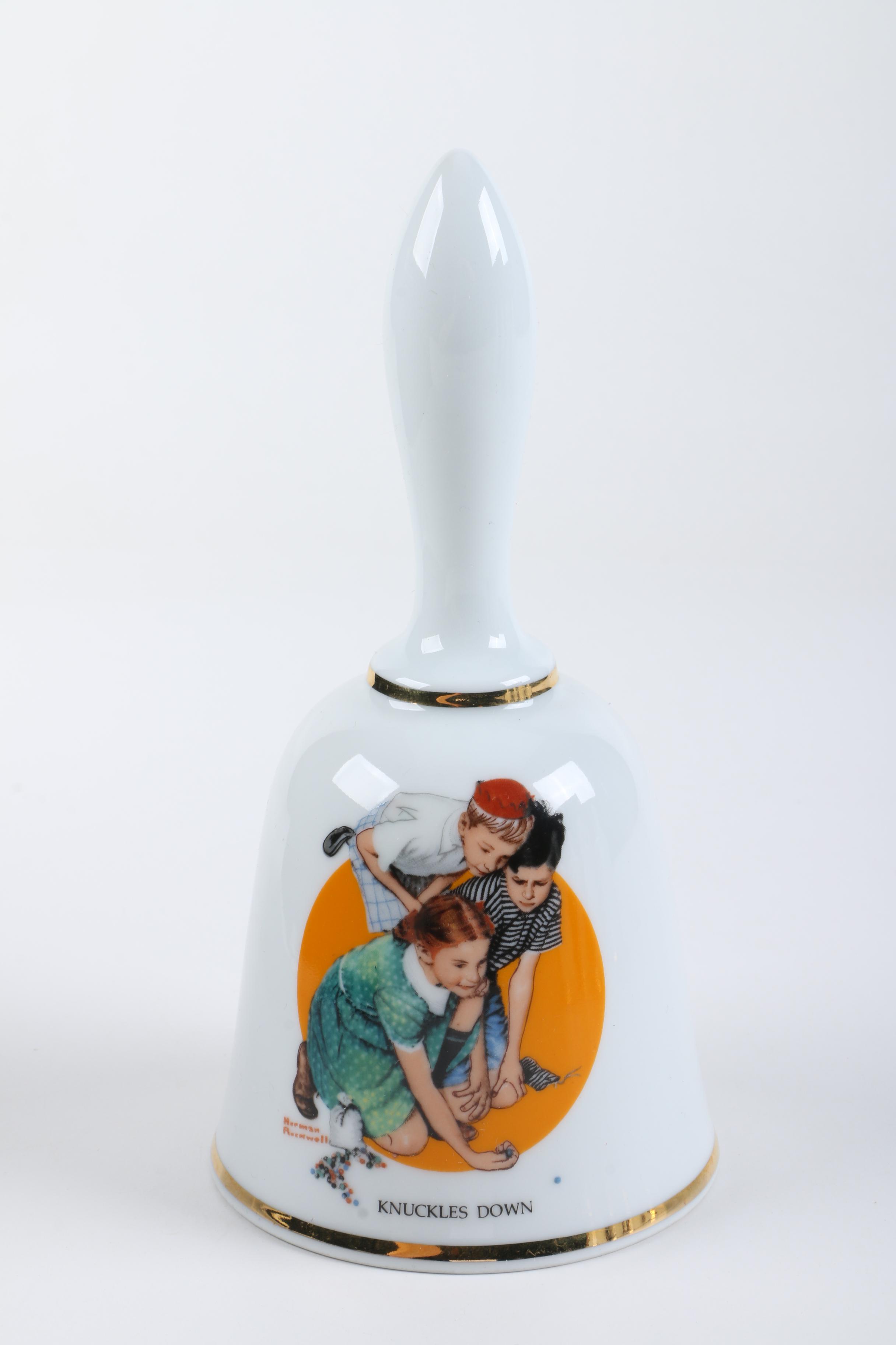 Danbury Mint Limited Edition Porcelain Normal Rockwell Bells