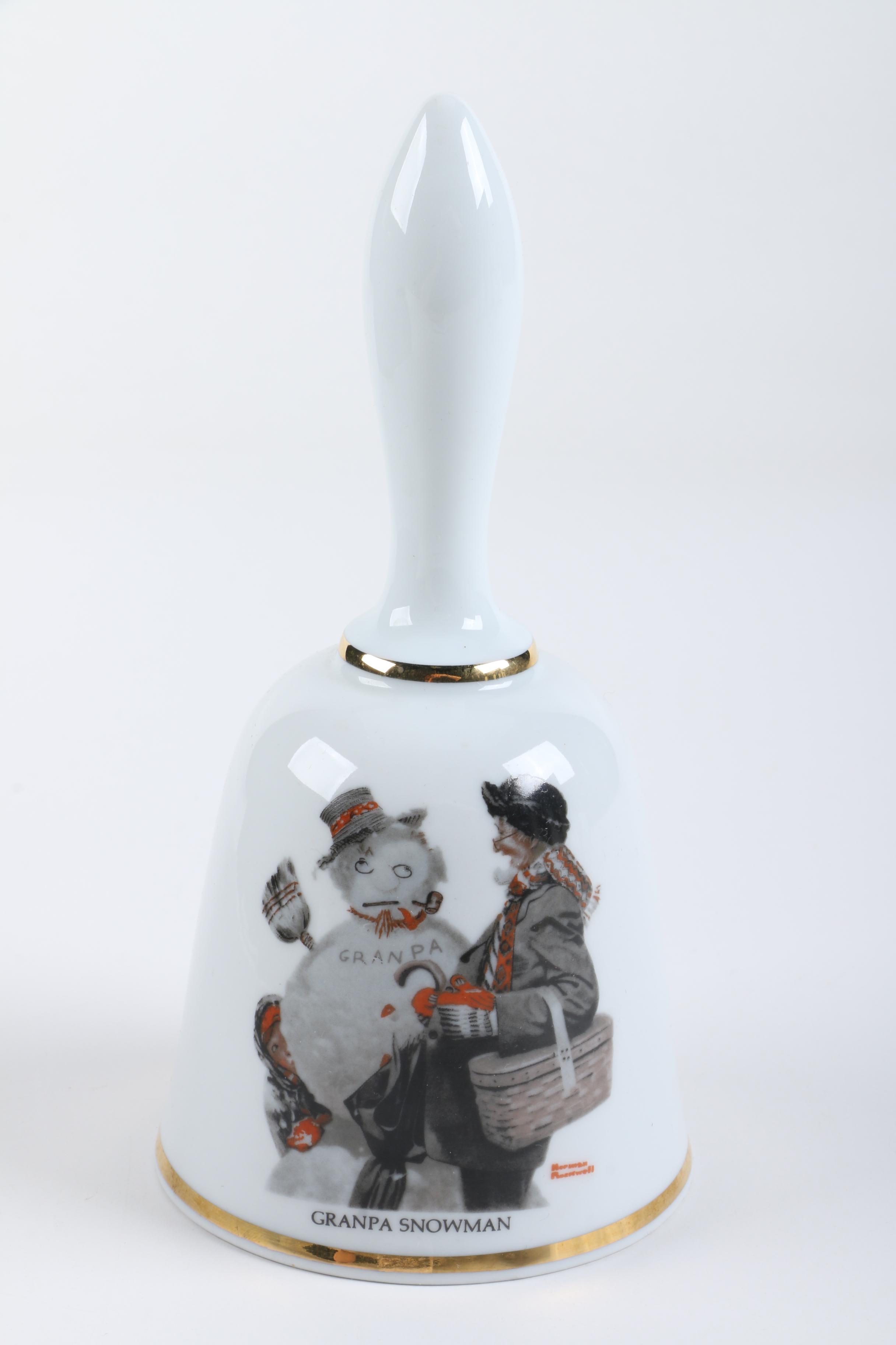 Danbury Mint Limited Edition Porcelain Normal Rockwell Bells