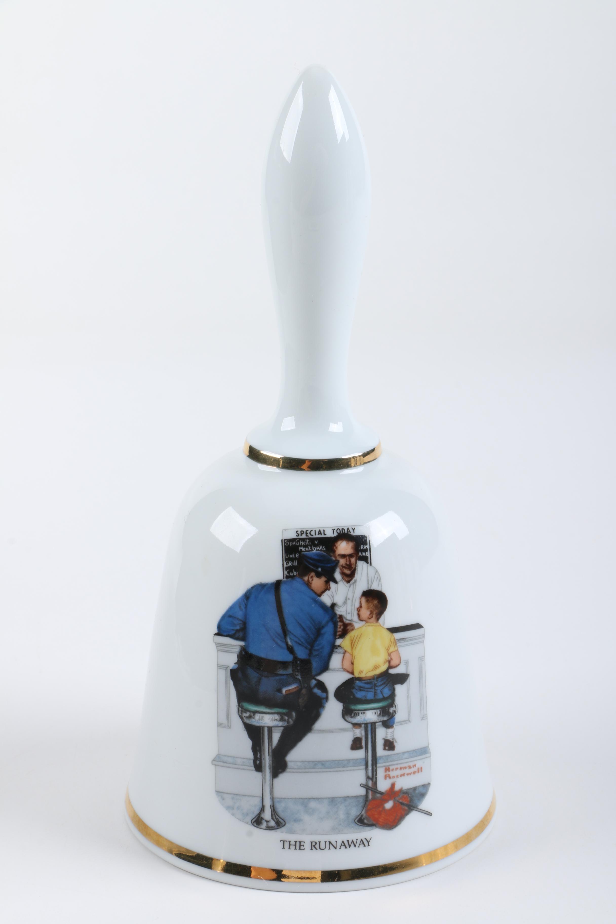 Danbury Mint Limited Edition Porcelain Normal Rockwell Bells