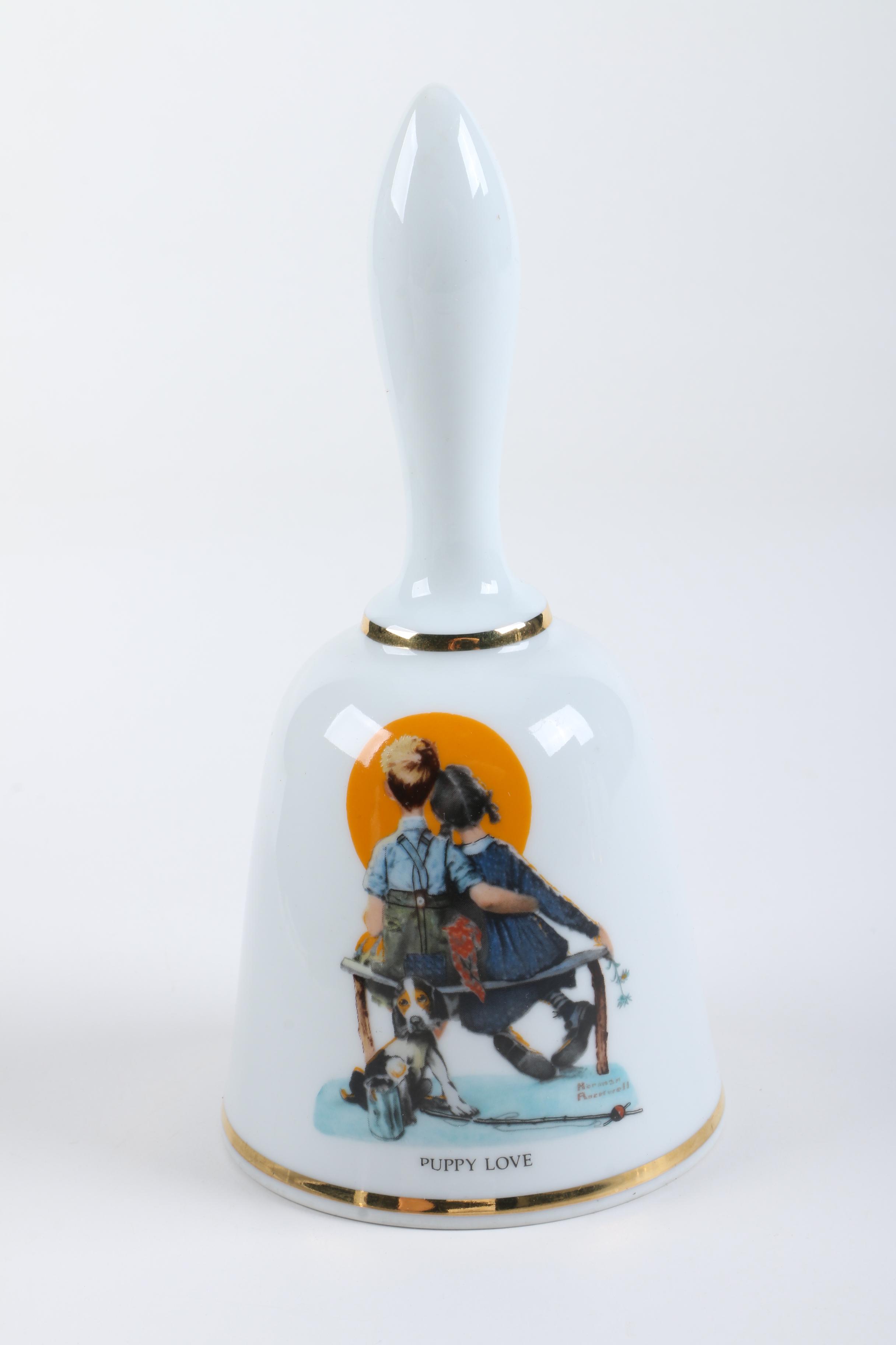 Danbury Mint Limited Edition Porcelain Normal Rockwell Bells