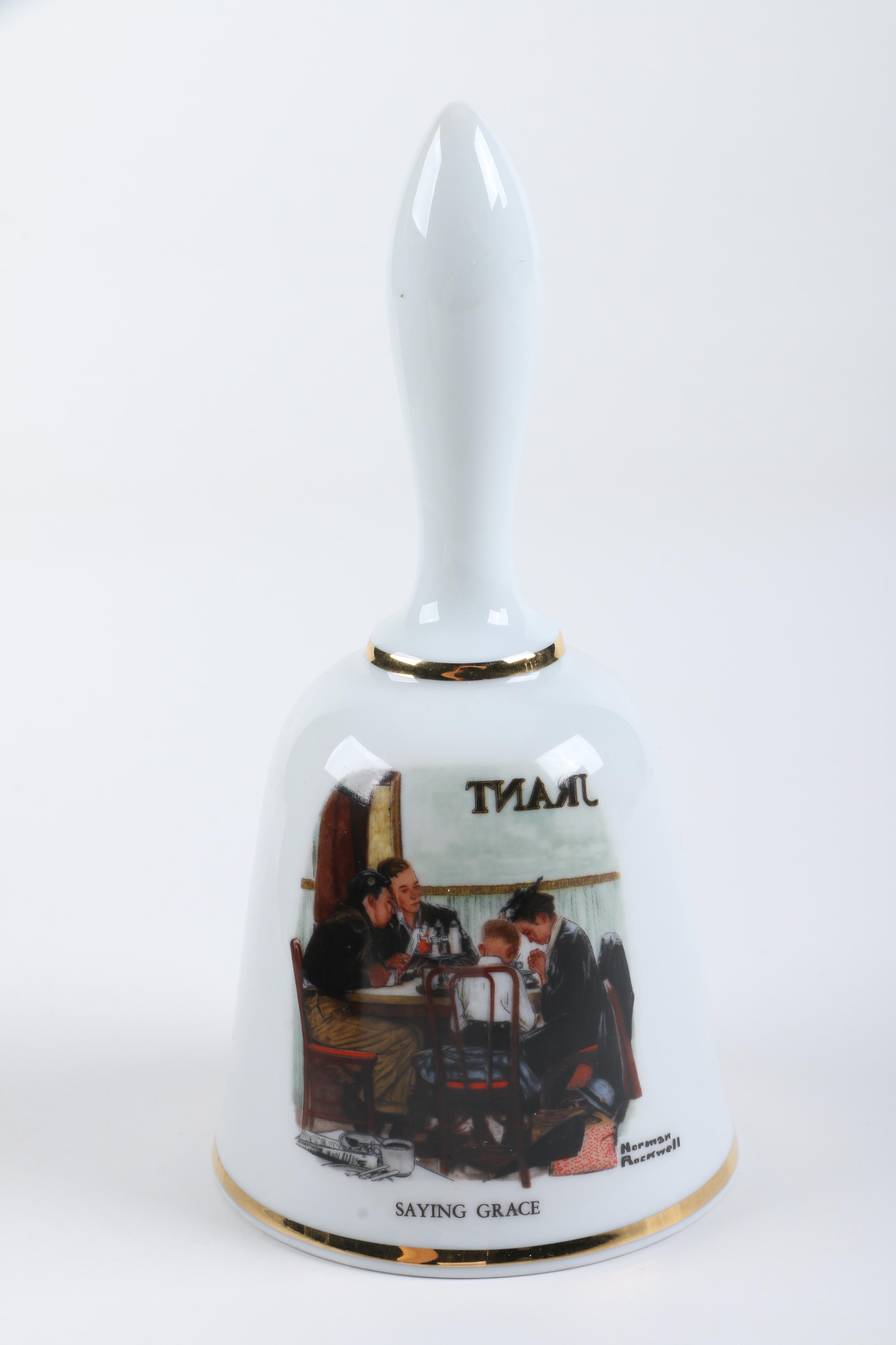 Danbury Mint Limited Edition Porcelain Normal Rockwell Bells
