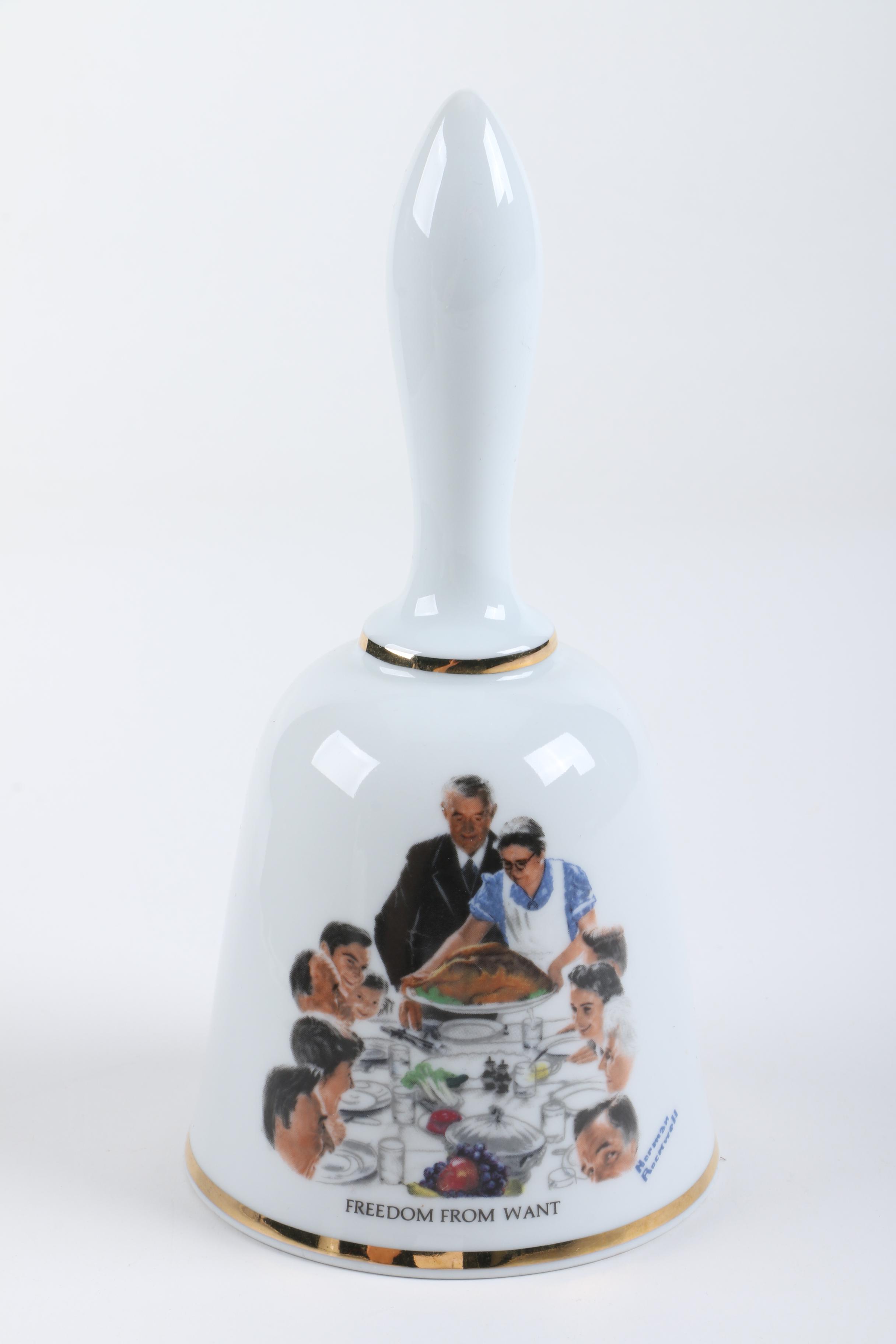 Danbury Mint Limited Edition Porcelain Normal Rockwell Bells