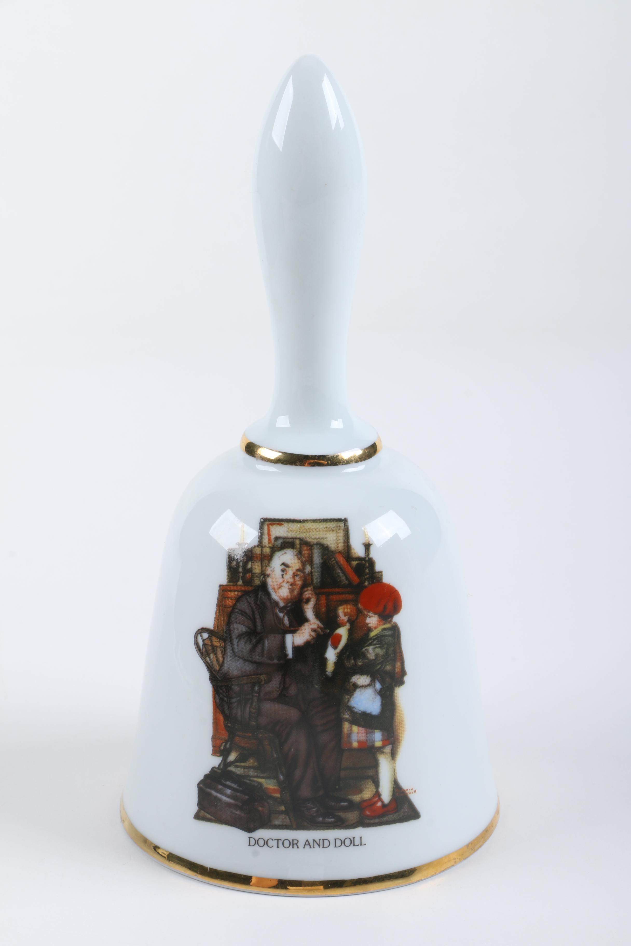 Danbury Mint Limited Edition Porcelain Normal Rockwell Bells