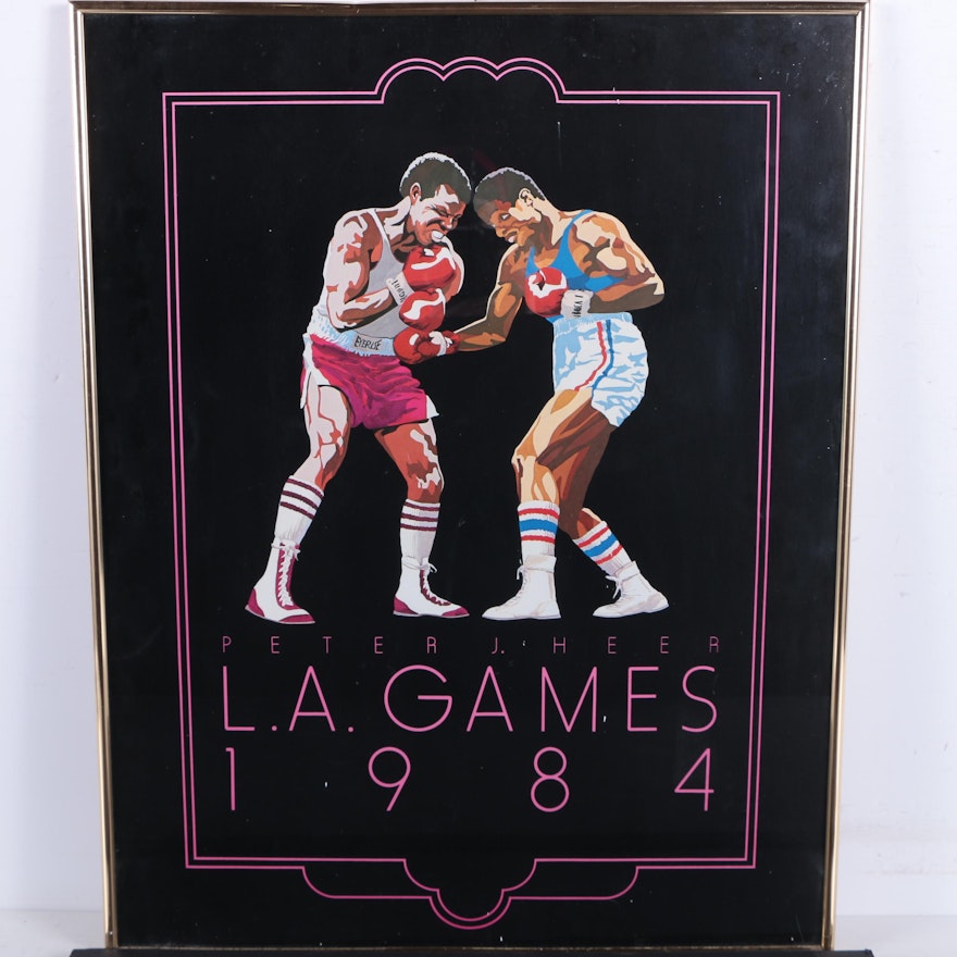 Offset Lithograph Print on Paper After Peter J. Heer "L.A. Games 1984"