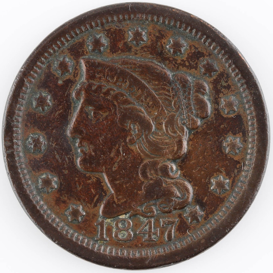 1847 Braided Hair Large Cent