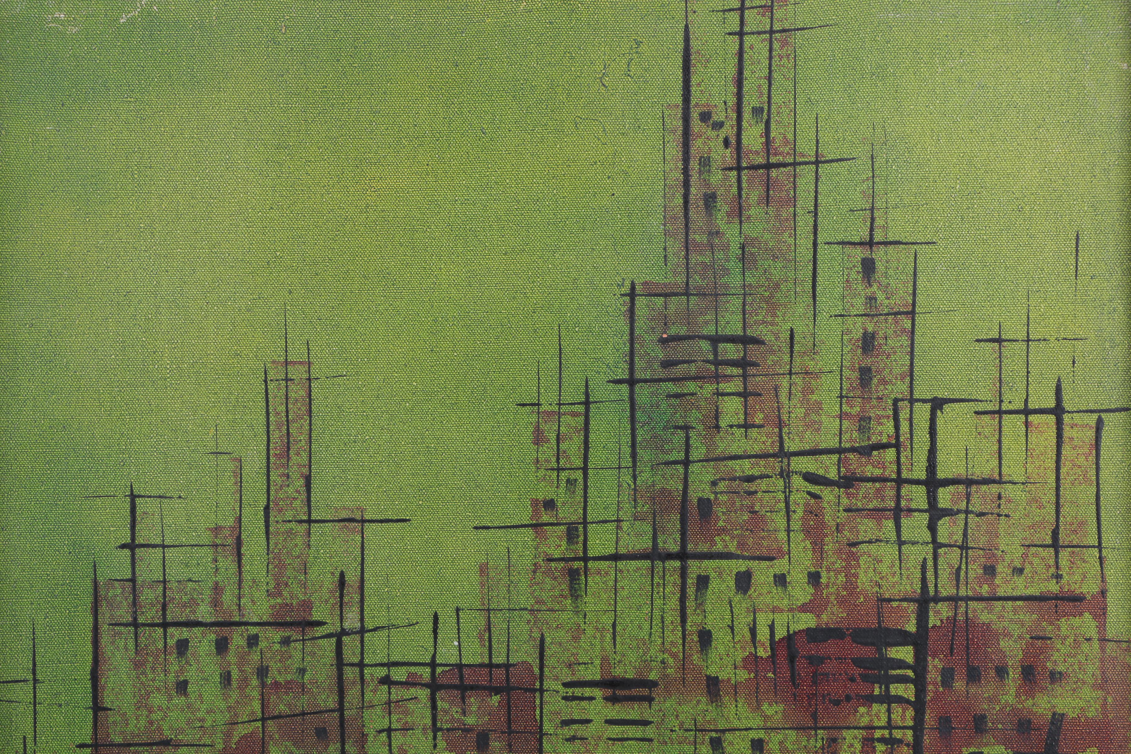 1970 Niko Abstract Oil Painting on Canvas