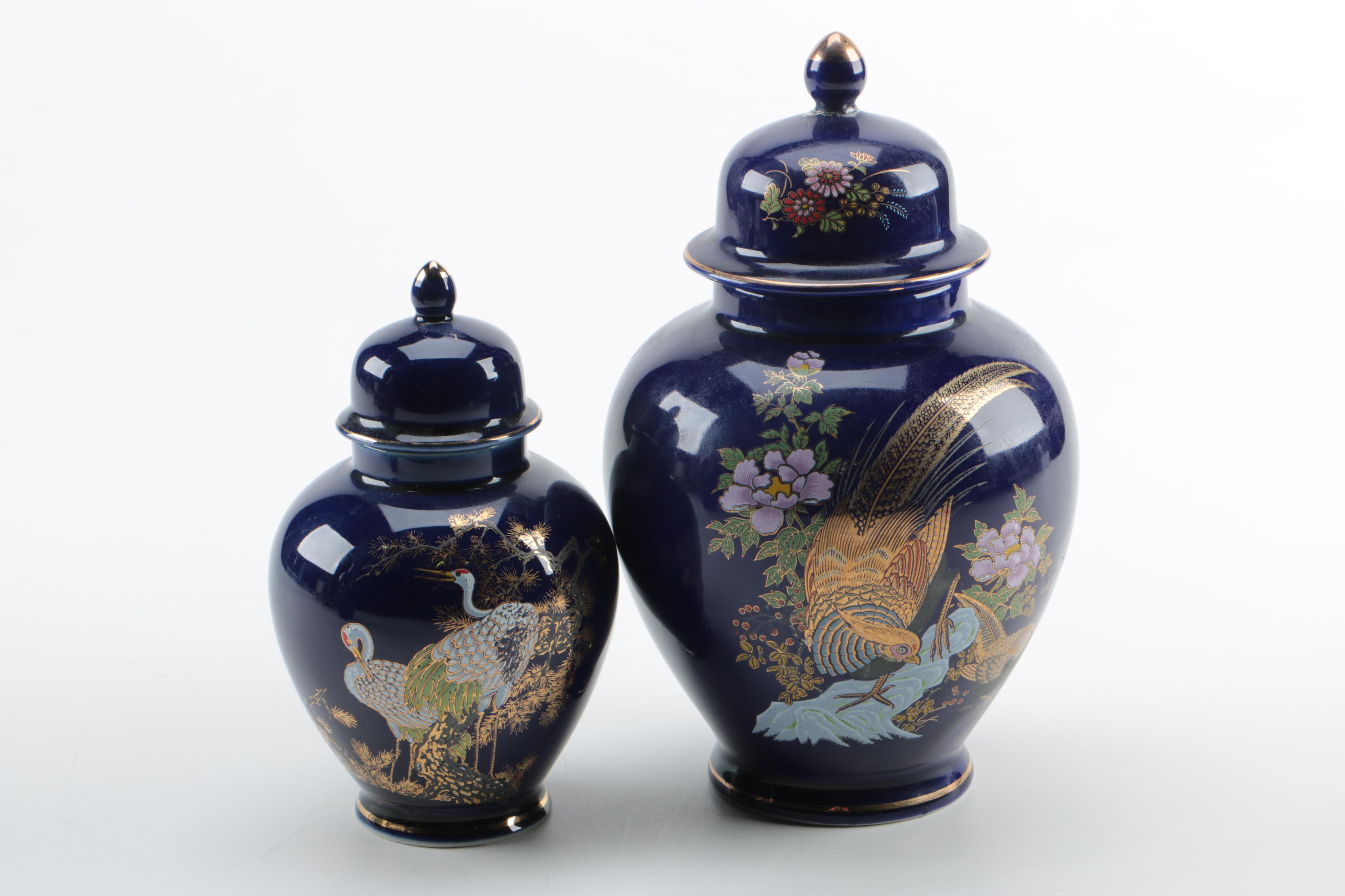 MCI Japan Three-Piece Ceramic Vase and Urn Set