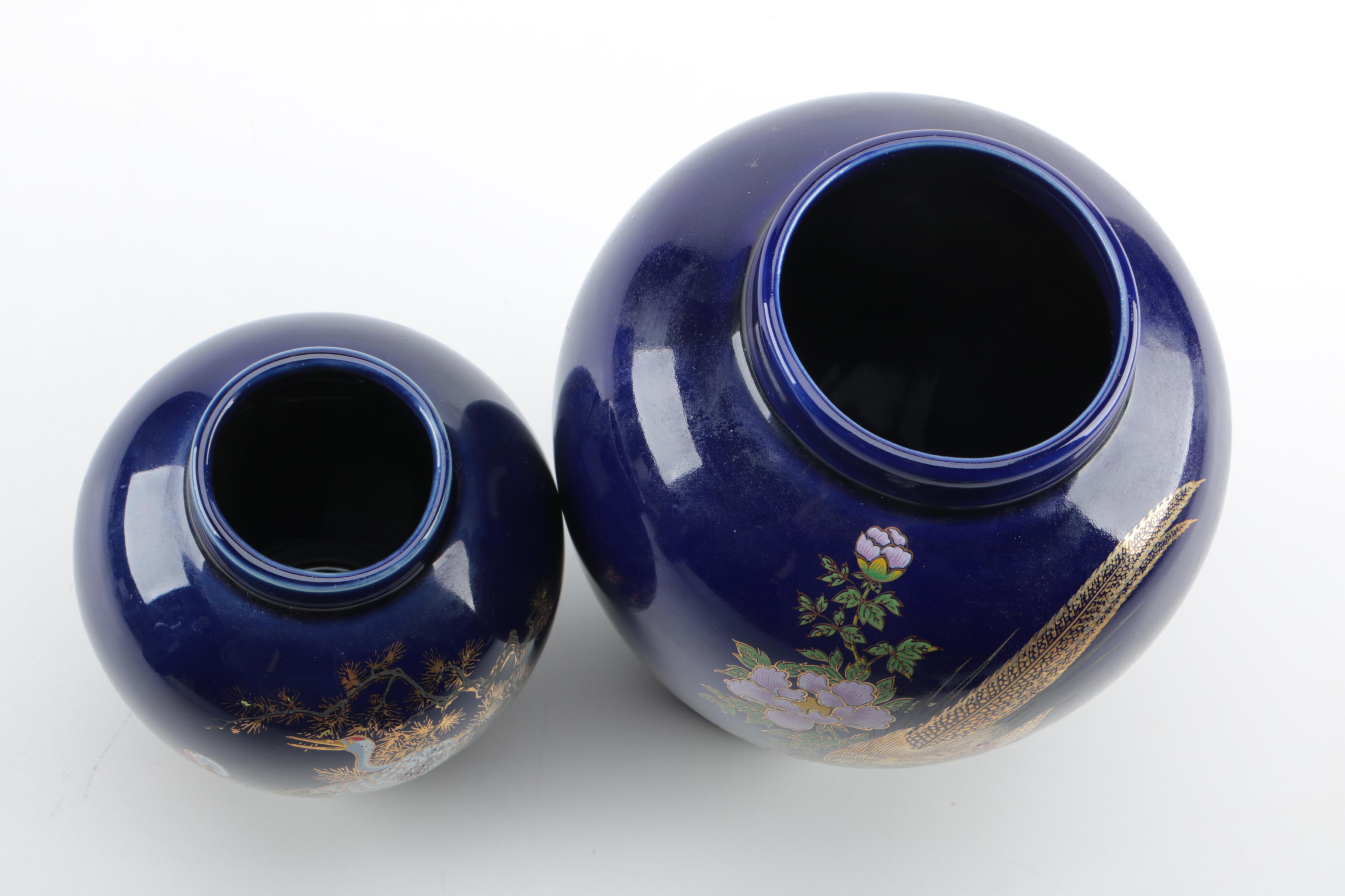 MCI Japan Three-Piece Ceramic Vase and Urn Set
