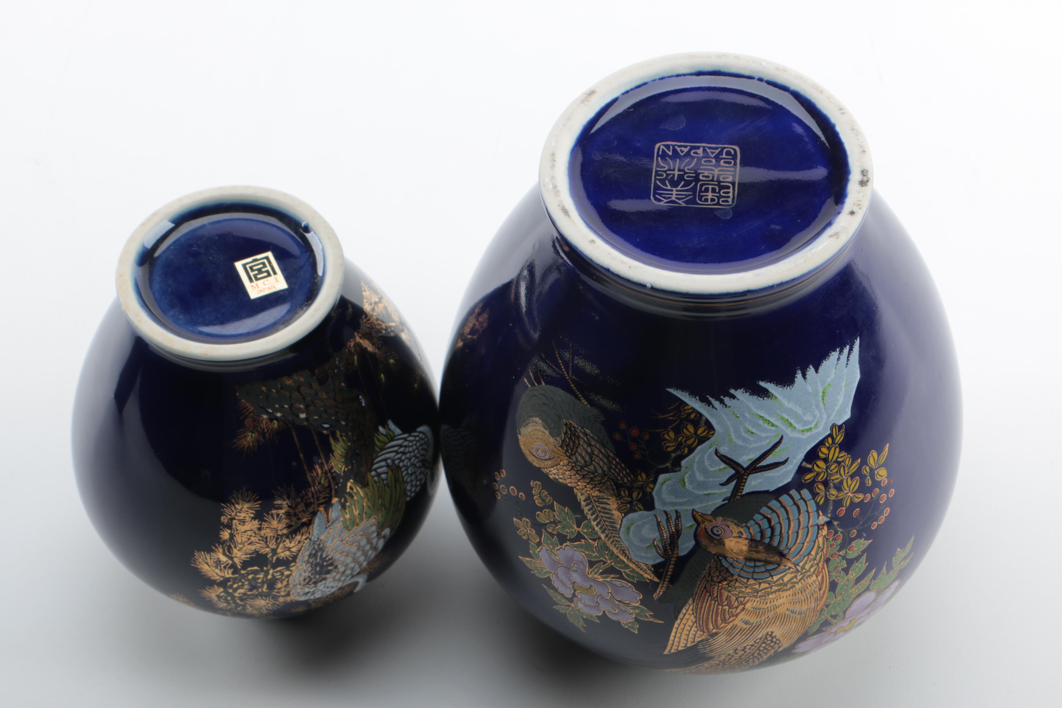 MCI Japan Three-Piece Ceramic Vase and Urn Set