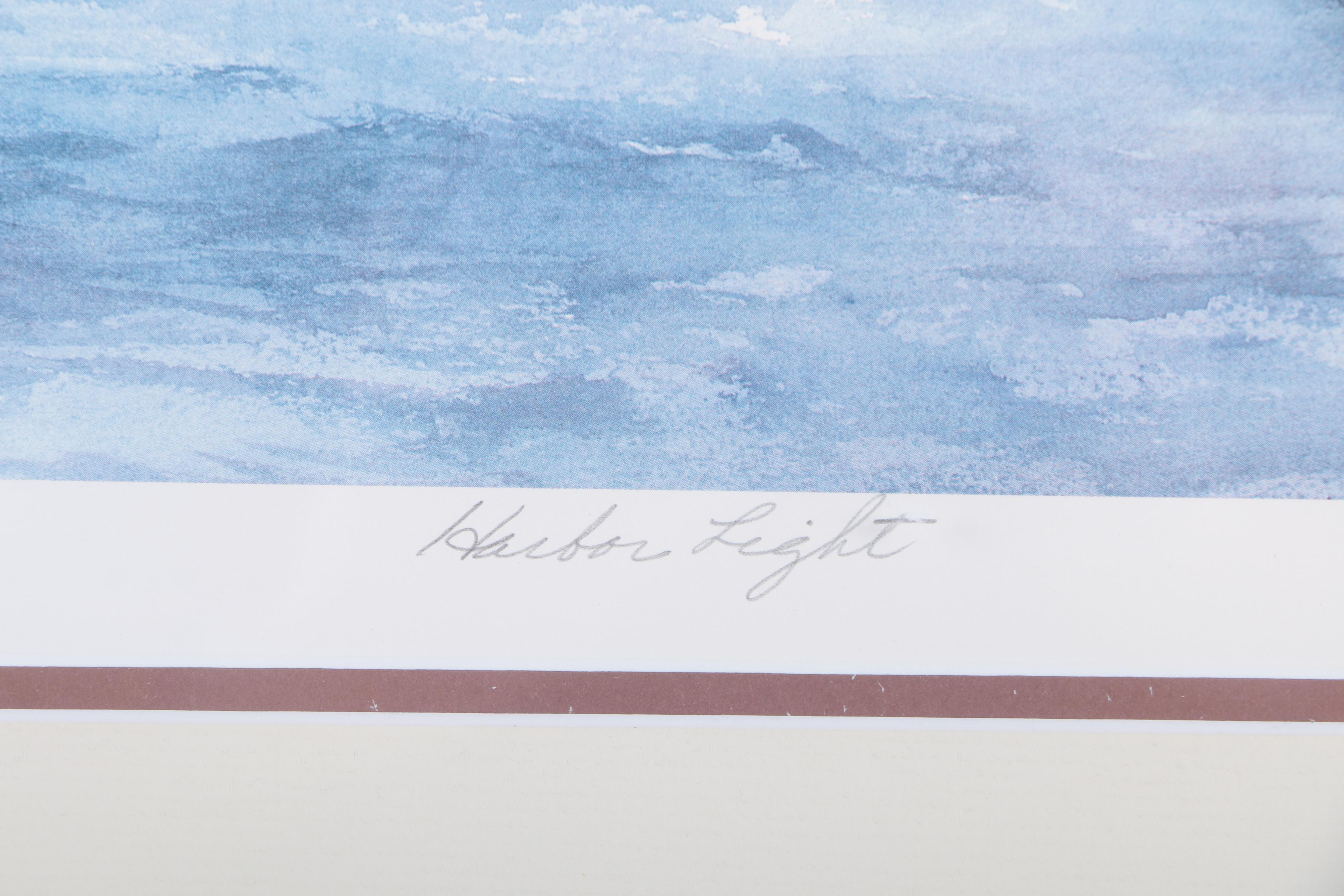 Carol Sebold Artist Proof Offset Lithograph "Harbor Light"