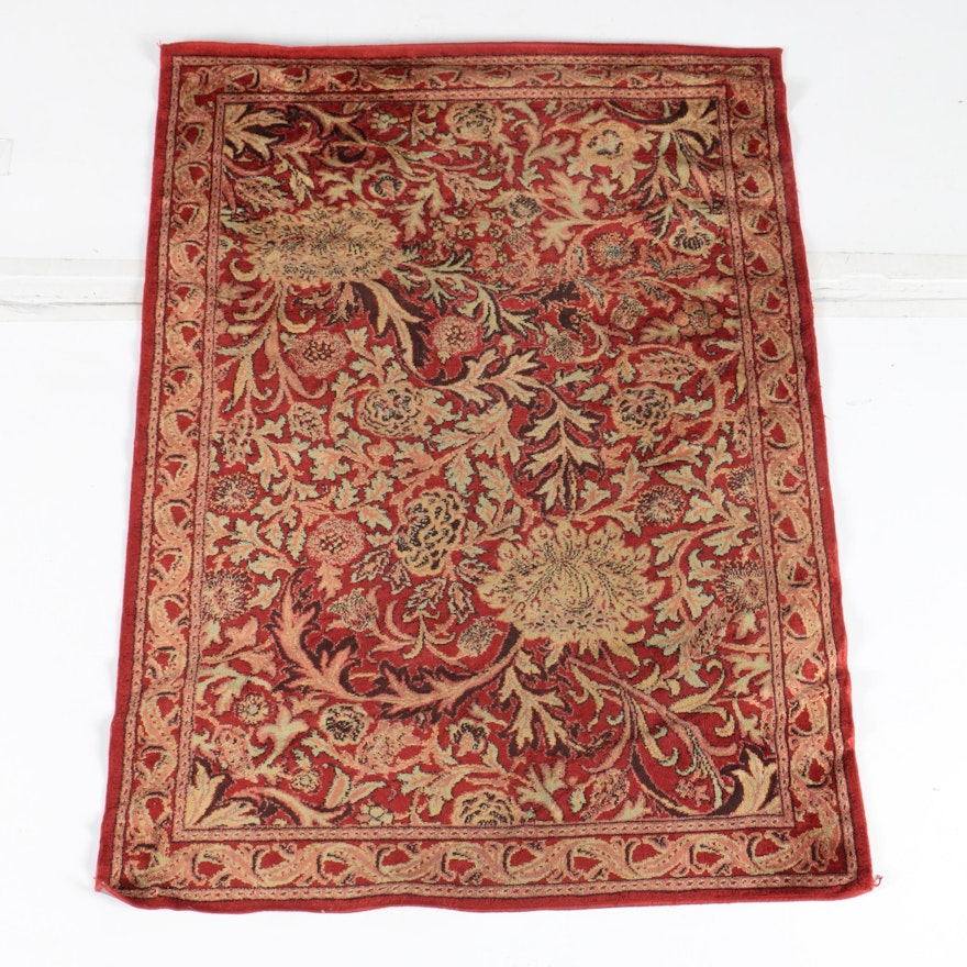 Power-Loomed Floral Wool Area Rug