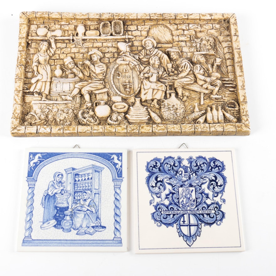 Selection of Ceramic Tiles Featuring Delft