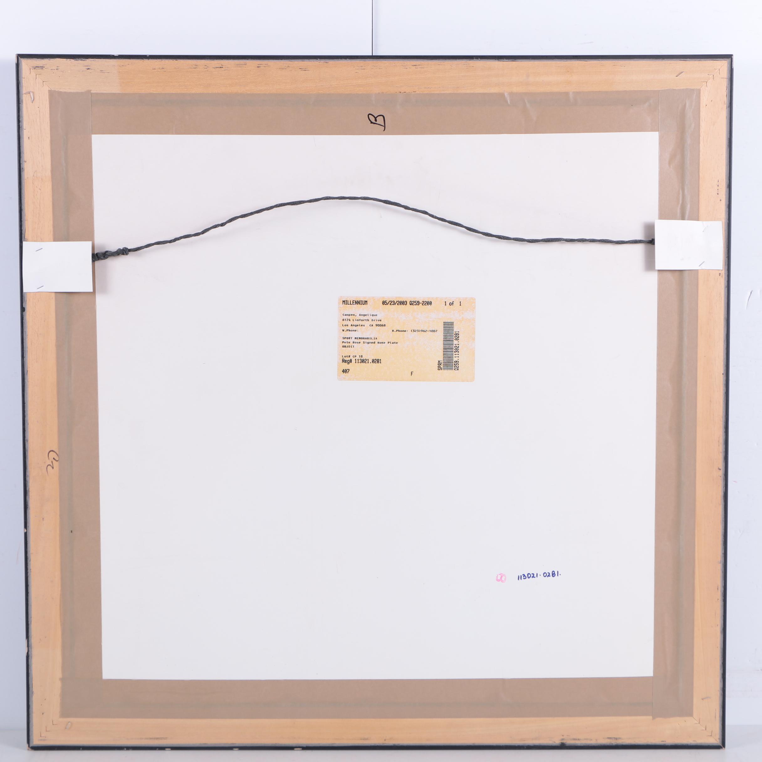 Pete Rose Autographed Major League Baseball Home Plate