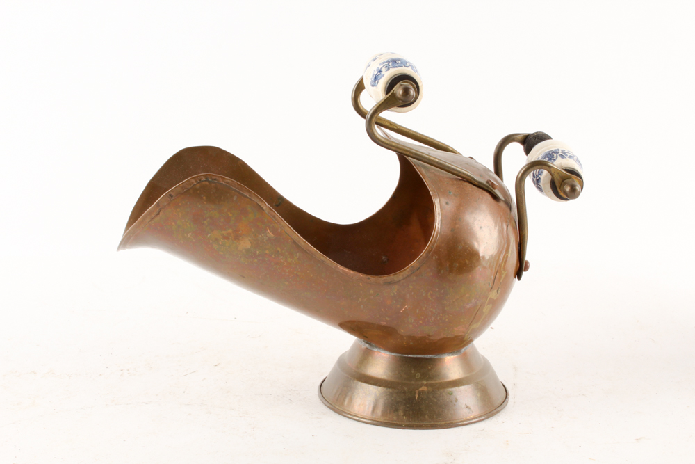 Copper Sieve and Dutch Copper Scoop with Delft Handles