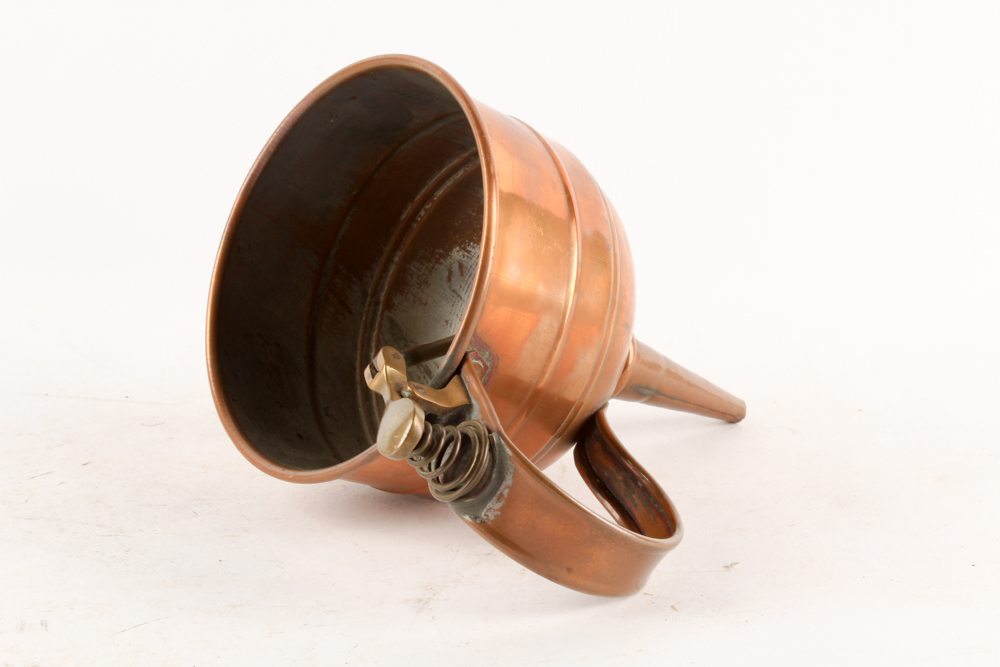 Copper Sieve and Dutch Copper Scoop with Delft Handles