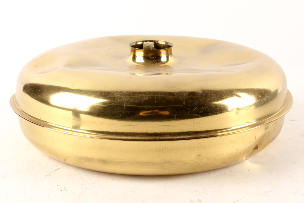 Vintage Enamel and Brass Bed and Carriage Foot Warmers